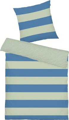 Produktbild von HERDING TOM TAILOR Bettwäsche - Bold Stripes Green Leaf & Cool Blue - 80-x-80-cm-135-x-200-cm, Deckenbezug im Lieferumfang enthalten, Kissenbezug enthalten