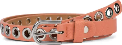 Produktbild von styleBREAKER Damen schmaler Gürtel mit Lochnieten und einfarbiger matter Oberfläche, Vintage Style, kürzbar 03010109