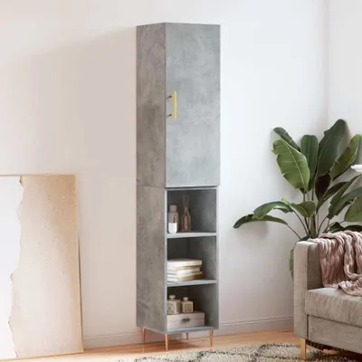 Produktbild von vidaXL Highboard Betongrau 34,5x34x180 cm Holzwerkstoff