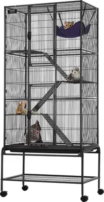 Immagine prodotto di Gabbia metallica per piccoli animali da 69" Gabbia per furetti a 4 livelli con vassoio e 3 rampe
