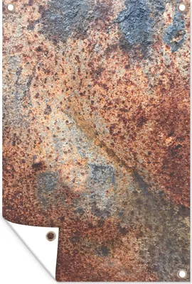 Produktbild von MuchoWow® 40x60 cm Outdoor-Poster Gartendeko Sichtschutz Garten Poster für den Garten  Stahl - Rost - Eisen