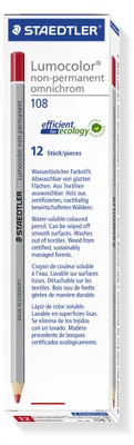 Produktbild von STAEDTLER Lumocolor omnichrom 108 wasserlöslicher Trockenmarker Einzelprodukt rot, 12 Stück