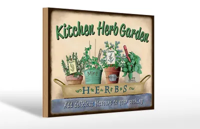 Produktbild von Holzschild Garten 30x20cm Kirchen Herb Garden Mint Thyme