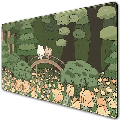 Obrázek produktu pro Podložka pod myš s motivem anime, zelená, roztomilá, v stylu "kawaii", kompletní sada, X