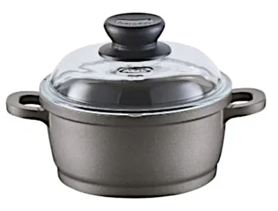 Zdjęcie produktu dla Rondel ze szklaną pokrywką 16, 20 lub 24 cm, aluminium, szary - Bonanza®