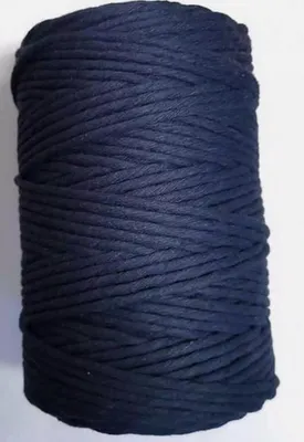 Produktbild von Makrameegarn Makramee Baumwollgarn Bastelgarn MARINEBLAU  200 Meter 4 mm GEFLOCHTEN