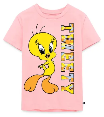 Produktbild von Spreadshirt Looney Tunes Tweety Camouflage Kinder Premium T-Shirt, 134/140 (8 Jahre), Rosa