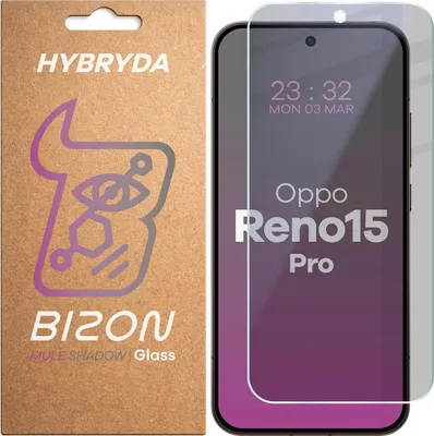 Produktbild von Hybridglas mit Privatschutzfilter für Oppo Reno 15 Pro, Bizon Glass Mule Shadow, Matt