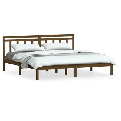 Produktbild von vidaXL Massivholzbett Honigbraun Kiefer 200x200 cm