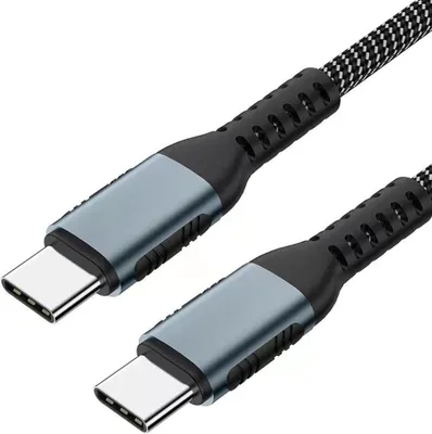 Produktbild von EWANTO 100Watt USB-C auf USB-C Kabel grau 2m Ladekabel Power Delivery und SuperSpeed für Macbook für Apple für Samsung für Xiaomi moderne Smartphones und Laptops USCC-01