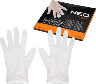 Produktbild von NEO TOOLS Folien-Einweghandschuhe 100 Stk., HDPE-Material, Lebensmittelecht, Hoher Schutz