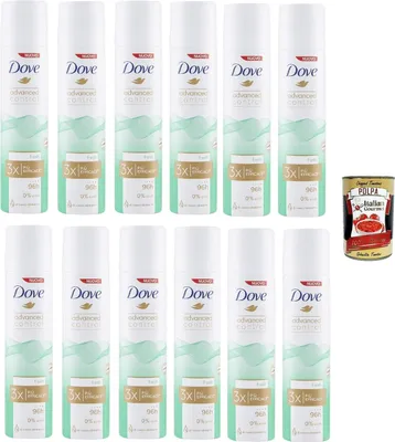 Produktbild von Dove Advanced Control Fresh Deodorante Spray 0% Alkohol, 96h Schutz Deodorant 12x 100ml + Italian Gourmet polpa 400g