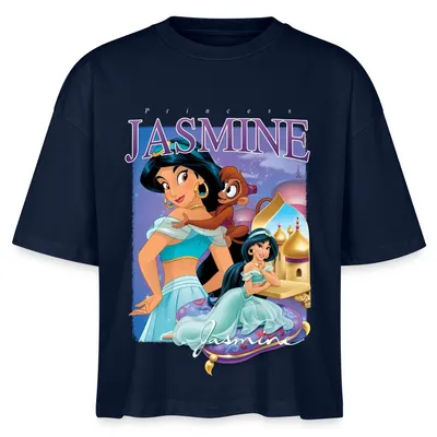 Produktbild von Prinzessin Jasmin Mit Äffchen Abu Boxy Shirt Damen, S, Navy
