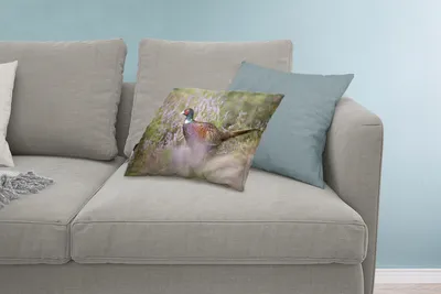 Produktbild von MuchoWow® Zierkissen Sofakissen Wohnzimmer Dekokissen 60x40 cm Fasan - Blumen - Gras - Kopfkissen - Polster mit Foto