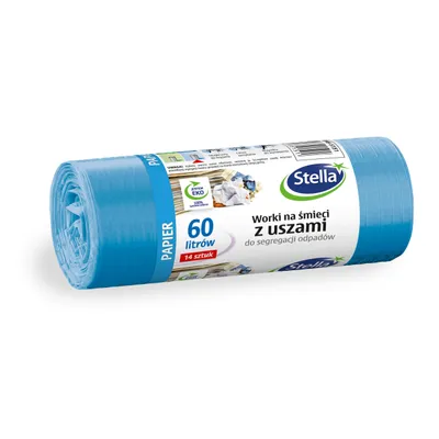 Immagine prodotto di STELLA 60L BLUE sacchetti per rifiuti, 14 pezzi, con manici, per la raccolta differenziata