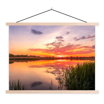Produktbild von MuchoWow® Textilposter Wasser - Luft - Natur 120x90 cm mit holzfarbenen Rahmen - Magnetisch