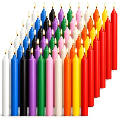 100 bunte Spitzkerzen, 1,27 x 10 cm, parfümfrei, tropffrei