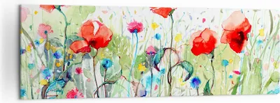 Produktbild von Bild auf Leinwand - Leinwandbild - Blumen Wiese Blatt Natur - 160x50cm - Wand Bild - Wanddeko - Leinwanddruck - Bilder - Kunstdruck - Wanddekoration - Leinwand bilder - Wandkunst - AB160x50-3076