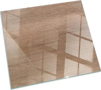 Produktbild von Natürliches Holzmuster – Glasbodenplatte für – Kaminofen – Kaminplatte Glas – Schutzglas – Funkenschutzplatte –Glasbodenplatte Feuerfeste – Hitzeschutzplatte – Bodenschutz aus Glas – 50x50 cm