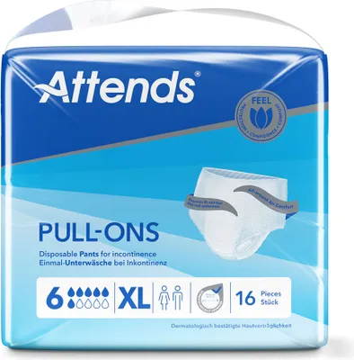 Image de ATTENDS Pull-Ons 6 XL - 1 paquet de 16 protections