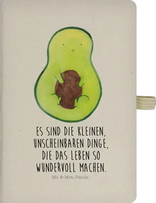 Produktbild von Mr. & Mrs. Panda Notizheft Avocado Kern - Transparent - Geschenk, Baby, Tagebuch, Kladde, Pflanze, notizbuch, Skizzenbuch, Journal, Liebe, Spruch Leben