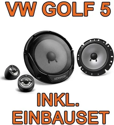 Produktbild von KENWOOD KFC-E170P - 16,5cm 2-Wege Lautsprecher Einbauset passend für VW Golf 5 - justSOUND