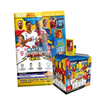 Image de Match Attax Ligue des Champions 2023/24 EXTRA - Cartes à collectionner - 1 boîte de démarrage + 1 présentoir (36 boosters)