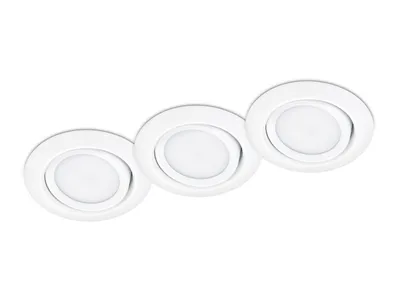 Produktbild von LED Einbaustrahler Decke 3er Set rund schwenkbar Weiß matt 5W - Deckenleuchten