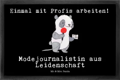 Produktbild von Mr. & Mrs. Panda Schmutzmatte Modejournalistin Leidenschaft 50 x 75 cm - Schwarz - Geschenk, Lustig, Spruch, Bodenvorleger, Ausbildung, Schmutzfangmatte, Schuhabstreifer