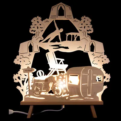 Imagen del producto de Lámpara decorativa "Ostalgie-Camping" (36x42,5 cm) de Saico Seiffen