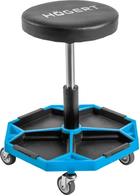 Produktbild von Högert Technik - Werkstatthocker mit Rollen, höhenverstellbar, bis 140 kg, Rollhocker für die Werkstatt