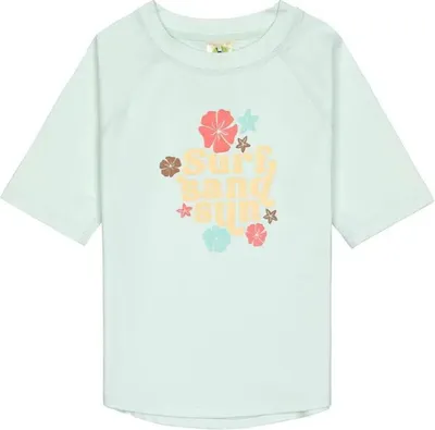 Produktbild von Lässig Splash & Fun Kurzarm Badeshirt Schwimmshirt Rashguard mit UV-Schutz - Flowers sea foam, 25-36 Monate, Größe 98