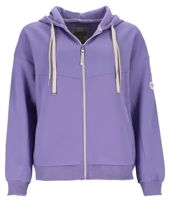 Produktbild von Coastguard Damen Jacke Scuba mit Kapuze - Unifarbene Scuba-Jacke Kapuzenjacke in Lavendel-Flieder Größe XXL