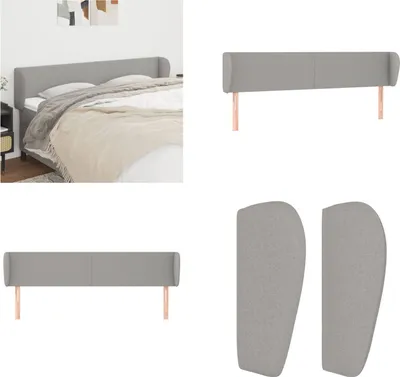 Produktbild von vidaXL Kopfteil mit Ohren Hellgrau 163x23x78/88 cm Stoff - Kopfteil - Kopfteile - Bett-Kopfteil - Bettkopfteil