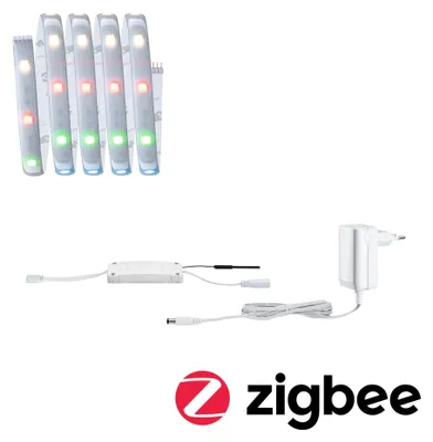 Immagine prodotto di Set base rivestito RGBW Paulmann, striscia luminosa universale, per interni, nastro adesivo, argento, plastica, IP44