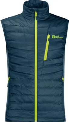 A blue and green sleeveless jacket.