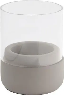 Produktbild von APS 3038 Windlicht ELEMENT, 2er-Set, Beton/Glas, Ø 6 cm, Höhe 8 cm, möbelschonenede Unterseite