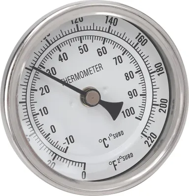 Image de 1/2" NPT Stainless Steel Pot Thermometer Metal Dial Thermometer for Brewing Beer