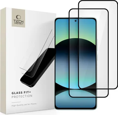 Obrázok produktu pre Tech-Protect Glass Fit+ 2-Pack Xiaomi Redmi Note 14 4G / 5G / Poco M7 Pro 5G Black