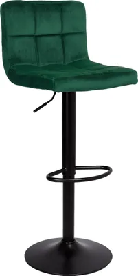 Image de Arako Tabouret de bar velours vert foncé Réglable en hauteur