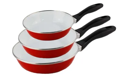 Produktbild von Schäfer Pfanne Bratpfanne Metallic-Rot 20,24, 28 cm - Produkt-Set