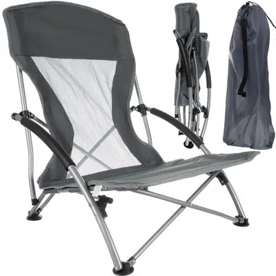 Immagine prodotto di Sedia pieghevole da spiaggia, con gambe basse, resistente fino a 100 kg, realizzata in tessuto Oxford 600D, ideale per la spiaggia