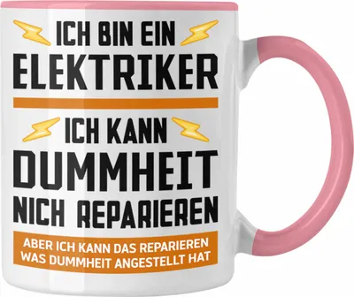 Produktbild von Trendation - Elektriker Geschenke für Männer Tasse Geschenk Elektriker Elektroniker Geschenkidee (Rosa)