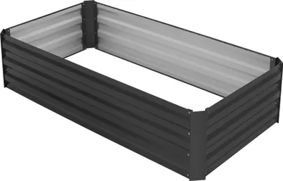 Obrázok produktu pre ML-Design vyvýšený záhradný záhon, 120x60x30 cm, antracitová farba, z kovu, 200 l, odolný voči poveternostným vplyvom, odolný voči hrdzi, vonkajší, záhon na výsadbu rastlín záhradný záhon kvetinový záhon zeleninový záhon studený rám bylinkový záhon