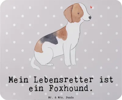 Produktbild von Mr. & Mrs. Panda Mousepad Foxhound Lebensretter - Grau Pastell - Geschenk, Mouse Pad, Laufhund, Mauspad, gummi, Jagdhund, computer, laptop