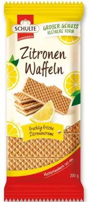 Produktbild von Schulte Sommer-Waffeln Zitrone, 200g (MHD: 27.02.2025)