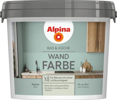 Produktbild von Alpina Wandfarbe für Küche & Badezimmer Agave 2,5 L