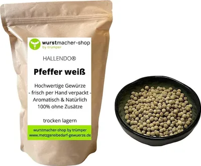 Produktbild von Pfeffer weiß ganz Pfefferköner 1 kg - Spitzenqualität  | wurstmacher-shop by trümper