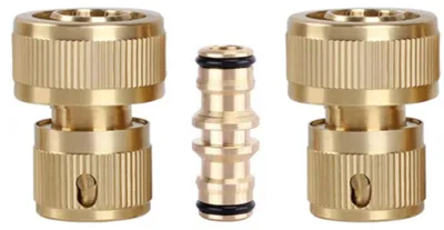 Imagen del producto de Conectores rápidos Messing, 3 unidades, 3/4 de pulgada, conectores para mangueras de jardín