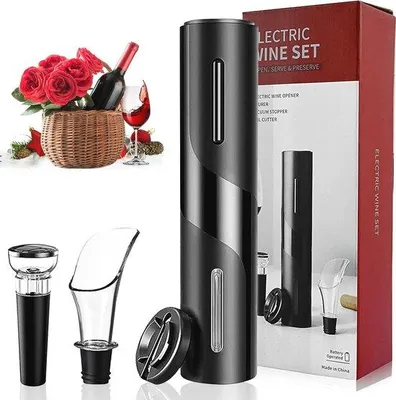 Image de Tire-bouchon électrique 4-en-1 avec fonction coupe-capsule et système anti-dépressurisation